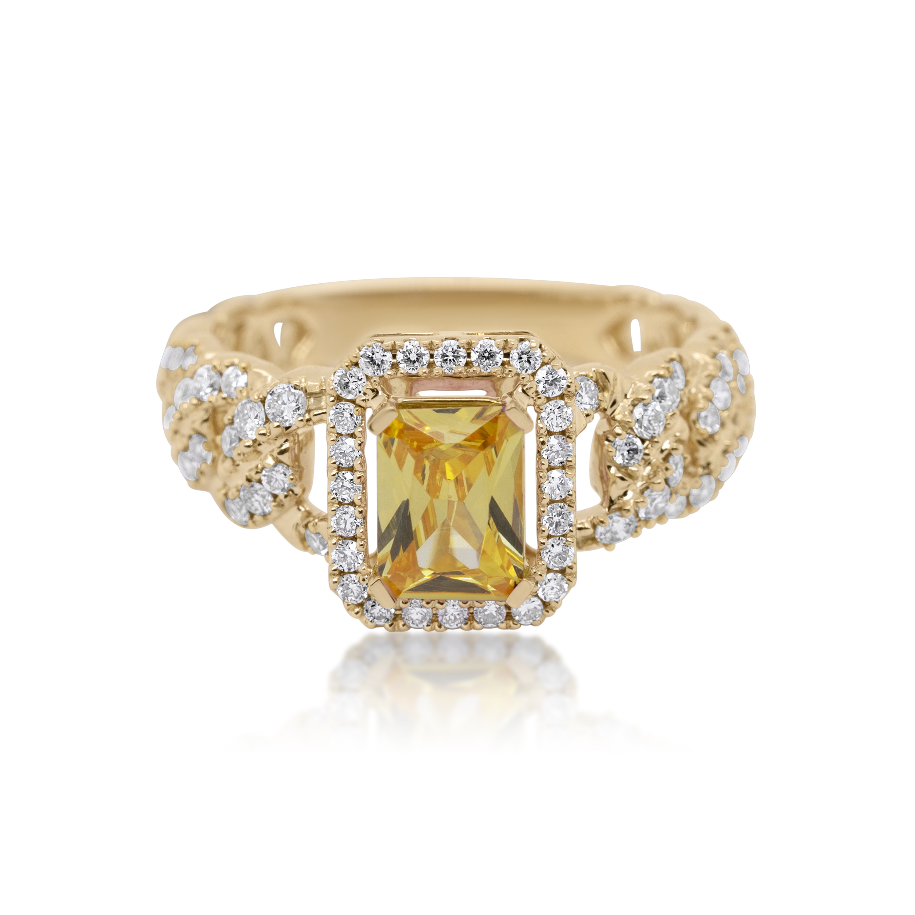 Diamond Ring 0.55 ct. 14K Yellow Gold Yellow Center Stone